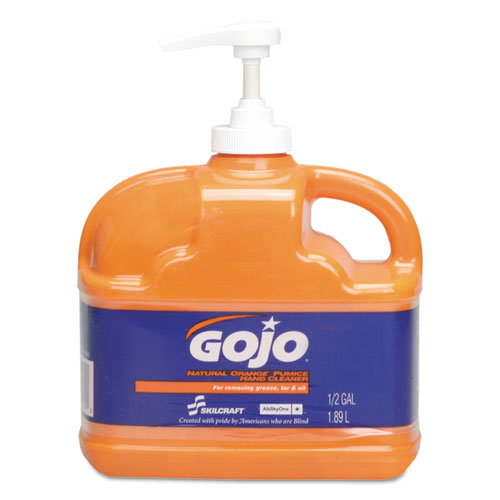 8520015220840, SKILCRAFT, GOJO Pumice Hand Cleaner, Fresh Citrus, 0.5 gal Pump Bottle, 6/Carton