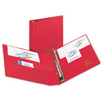 Heavy-Duty Non-View Binder with DuraHinge and One Touch EZD Rings, 3 Rings, 1.5" Capacity, 11 x 8.5, Red