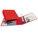 Heavy-Duty Non-View Binder with DuraHinge and Locking One Touch EZD Rings, 3 Rings, 3" Capacity, 11 x 8.5, Red