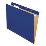 Colored Hanging Folders, Letter Size, 1/5-Cut Tabs, Navy, 25/Box