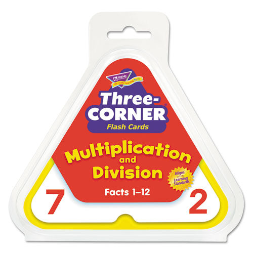 Three-Corner Flash Cards, Multiplication/Division, 5.5 x 5.5, 48/Set