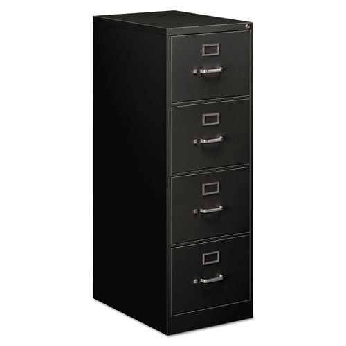 Economy Vertical File, 4 Legal-Size File Drawers, Black, 18" x 25" x 52"