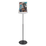 Sherpa Infobase Sign Stand, Acrylic/Metal, 40" to 60" High, Gray