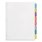 Big Tab Printable White Label Tab Dividers, 8-Tab, 11 x 8.5, White, 20 Sets