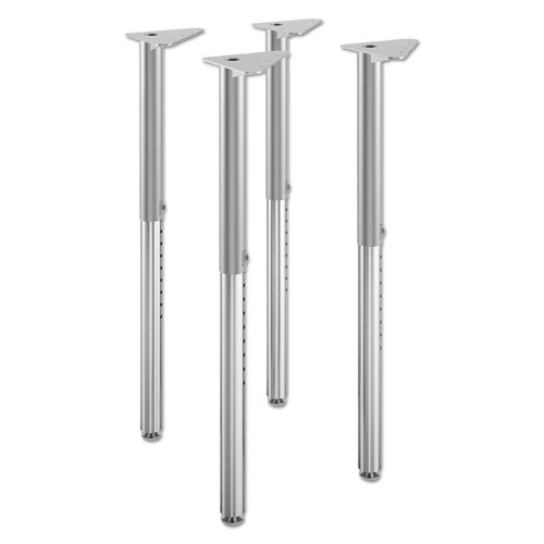 Build Adjustable Post Legs, 22" to 34" High, Platinum, 4/Pack