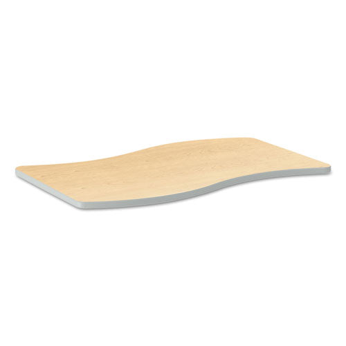 Build Ribbon Shape Table Top, 54w x 30d, Natural Maple