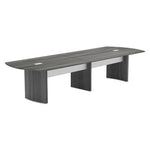 Medina Conference Table Top, Half-Section, Boat, 84w x 48d, Gray Steel