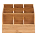 Square 9 Compartment Condiment Organizer, 12 x 12 x 5.5, Bamboo