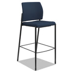 Accommodate Series Cafe Stool, Supports Up to 300 lb, 30" Seat Height, Navy Seat, Navy Back, Black Base