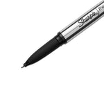 Stainless Steel Porous Point Pen, Stick, Fine 0.5 mm, Black Ink, Brushed Silver Barrel