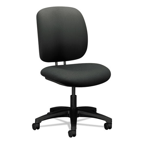 ComforTask Task Swivel Chair, Supports Up to 300 lb, 15" to 20" Seat Height, Iron Ore Seat/Back, Black Base