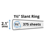 Durable View Binder with DuraHinge and Slant Rings, 3 Rings, 1.5" Capacity, 11 x 8.5, White, 4/Pack