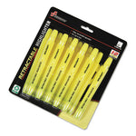 7520015548210 SKILCRAFT Retractable Highlighter, Yellow Ink, Chisel Tip, Yellow Barrel, Dozen