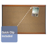 Prestige Colored Cork Bulletin Board, 36 x 24, Brown Surface, Light Cherry Fiberboard/Plastic Frame