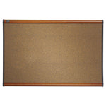 Prestige Colored Cork Bulletin Board, 36 x 24, Brown Surface, Light Cherry Fiberboard/Plastic Frame