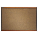 Prestige Colored Cork Bulletin Board, 72 x 48, Brown Surface, Light Cherry Fiberboard/Plastic Frame