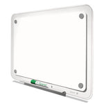 iQ Total Erase Translucent-Edge Board, 11 x 7, White Surface, Clear Plastic Frame