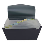 Poly Expanding Files, 13 Sections, Cord/Hook Closure, 1/12-Cut Tabs, Letter Size, Black/Steel Gray