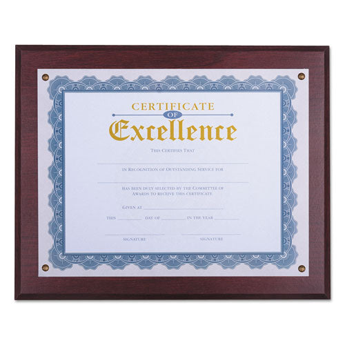 Award Plaque, 13.3 x 11, Mahogany with Mahogany Border