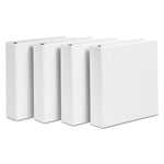 Durable View Binder with DuraHinge and Slant Rings, 3 Rings, 3" Capacity, 11 x 8.5, White, 4/Pack