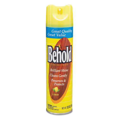 Behold Furniture Polish, Lemon, 12.5 oz Aerosol Spray