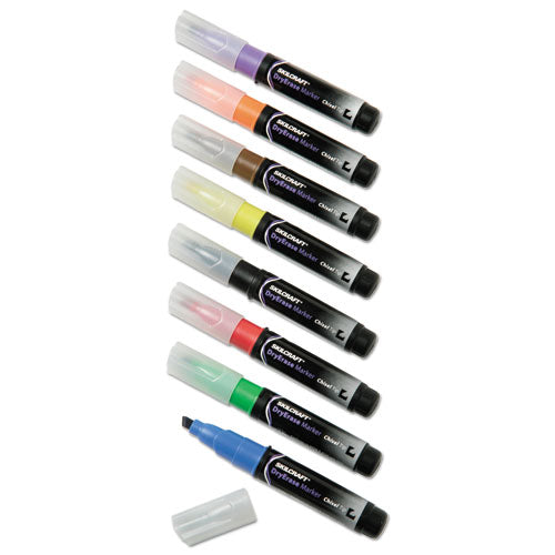 7520011863605 SKILCRAFT Dry Erase Marker, Broad Chisel Tip, Assorted Colors, 8/Set