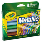 Metallic Markers, Medium Bullet Tip, Assorted Colors, 8/Set