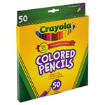 Long-Length Colored Pencil Set, 3.3 mm, 2B, Assorted Lead and Barrel Colors, 50/Box