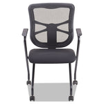 Alera Elusion Mesh Nesting Chairs with Padded Arms, Supports Up to 275 lb, 18.11" Seat Height, Black, 2/Carton