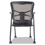 Alera Elusion Mesh Nesting Chairs with Padded Arms, Supports Up to 275 lb, 18.11" Seat Height, Black, 2/Carton