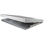 Snapak Aluminum Side-Open Forms Folder, 0.5" Clip Capacity, Holds 8.5 x 14 Sheets, Silver