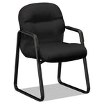 Pillow-Soft 2090 Series Guest Arm Chair, Fabric Upholstery, 23.25" x 28" x 36", Black Seat, Black Back, Black Base