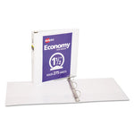 Economy View Binder with Round Rings , 3 Rings, 1.5" Capacity, 11 x 8.5, White, (5726)