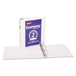 Economy View Binder with Round Rings , 3 Rings, 2" Capacity, 11 x 8.5, White, (5731)