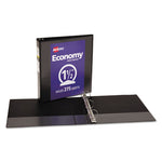 Economy View Binder with Round Rings , 3 Rings, 1.5" Capacity, 11 x 8.5, Black, (5725)