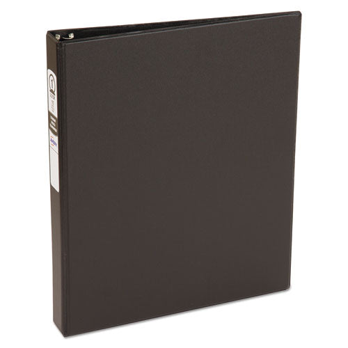 Economy Non-View Binder with Round Rings, 3 Rings, 1" Capacity, 11 x 8.5, Black, (3301)