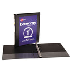 Economy View Binder with Round Rings , 3 Rings, 1" Capacity, 11 x 8.5, Black, (5710)