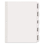 Big Tab Printable White Label Tab Dividers, 5-Tab, 11 x 8.5, White, 20 Sets