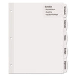 Big Tab Printable Large White Label Tab Dividers, 5-Tab, 11 x 8.5, White, 20 Sets