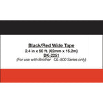 Continuous Paper Label Tape, 2.4" x 50 ft, Black/White