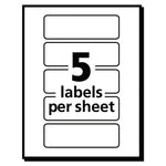 Removable Multi-Use Labels, Inkjet/Laser Printers, 1 x 3, White, 5/Sheet, 50 Sheets/Pack, (5436)