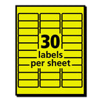 High-Visibility Permanent Laser ID Labels, 1 x 2.63, Neon Yellow, 750/Pack