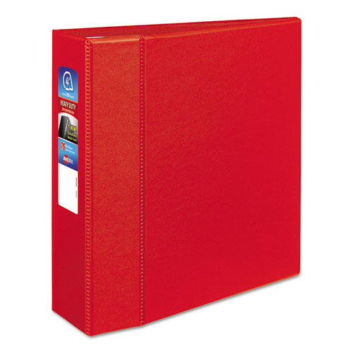 Heavy-Duty Non-View Binder with DuraHinge and Locking One Touch EZD Rings, 3 Rings, 3" Capacity, 11 x 8.5, Red