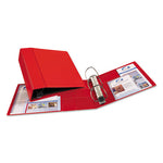 Heavy-Duty Non-View Binder with DuraHinge and Locking One Touch EZD Rings, 3 Rings, 4" Capacity, 11 x 8.5, Red