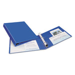 Heavy-Duty Non-View Binder with DuraHinge and One Touch EZD Rings, 3 Rings, 1" Capacity, 11 x 8.5, Blue