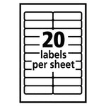 Removable Multi-Use Labels, Inkjet/Laser Printers, 0.5 x 1.75, White, 20/Sheet, 42 Sheets/Pack, (5422)