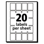 Removable Multi-Use Labels, Inkjet/Laser Printers, 1 x 0.75, White, 20/Sheet, 50 Sheets/Pack, (5428)