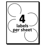 Printable Gold Foil Seals, 2" dia, Gold, 4/Sheet, 11 Sheets/Pack, (5868)