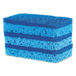 All Surface Scrubber Sponge, 2.5 x 4.5, 0.9" Thick, Dark Blue, 3/Pack, 8 Packs/Carton