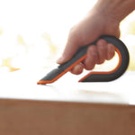 Box Cutters, Double Sided, Replaceable, 1.29" Carbon Steel Blade, 7" Nylon Handle, Gray/Orange